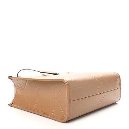 Prada Soft Calfskin Triangolo Symbole Embossed Mini Tote Caramel 4 of 9