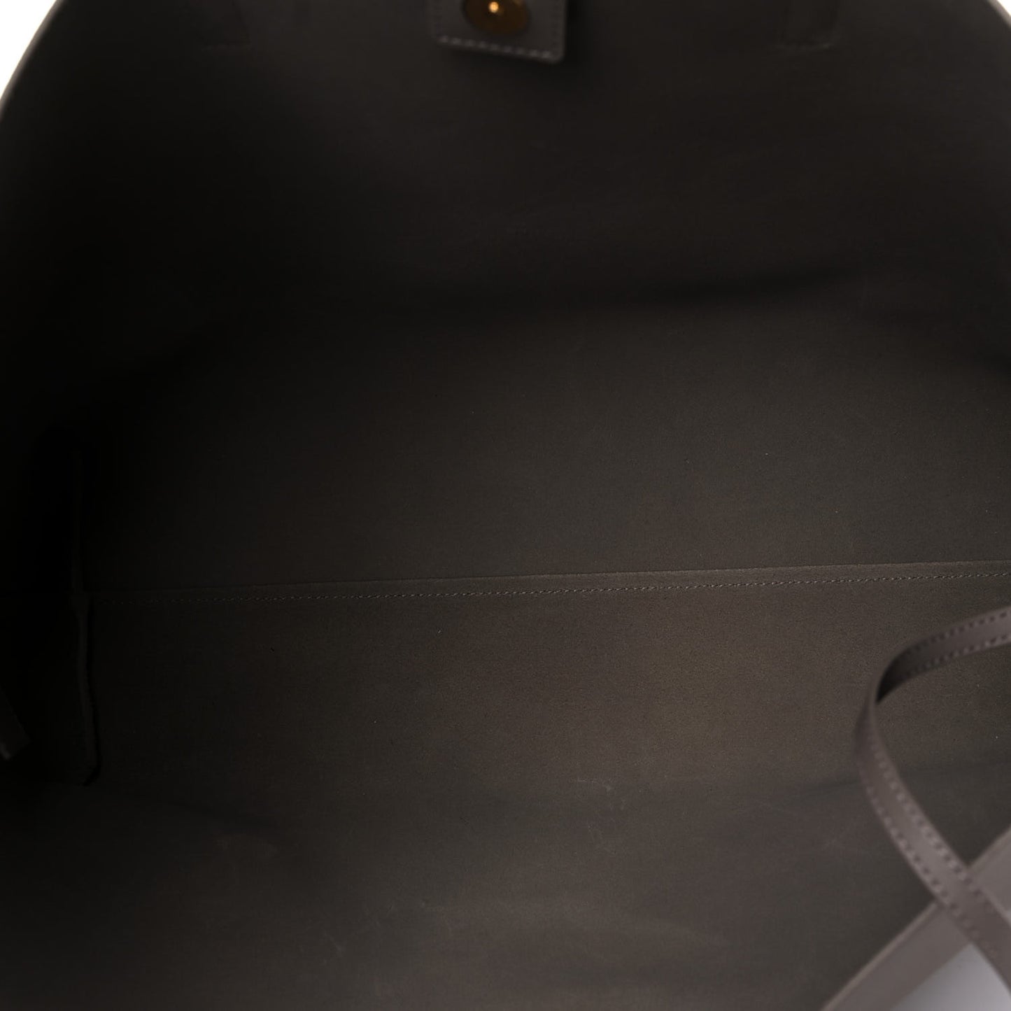 Calfskin Large Shopping Tote Dark Beige