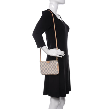 Louis Vuitton Damier Azur Double Zip Pochette 2 of 10