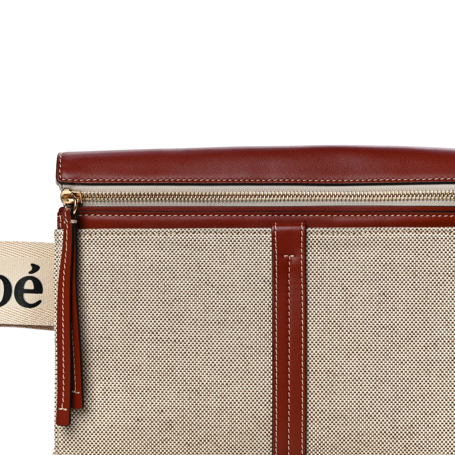 Chloe Cotton Calfskin Woody Belt Bag Beige Brown 7 of 9