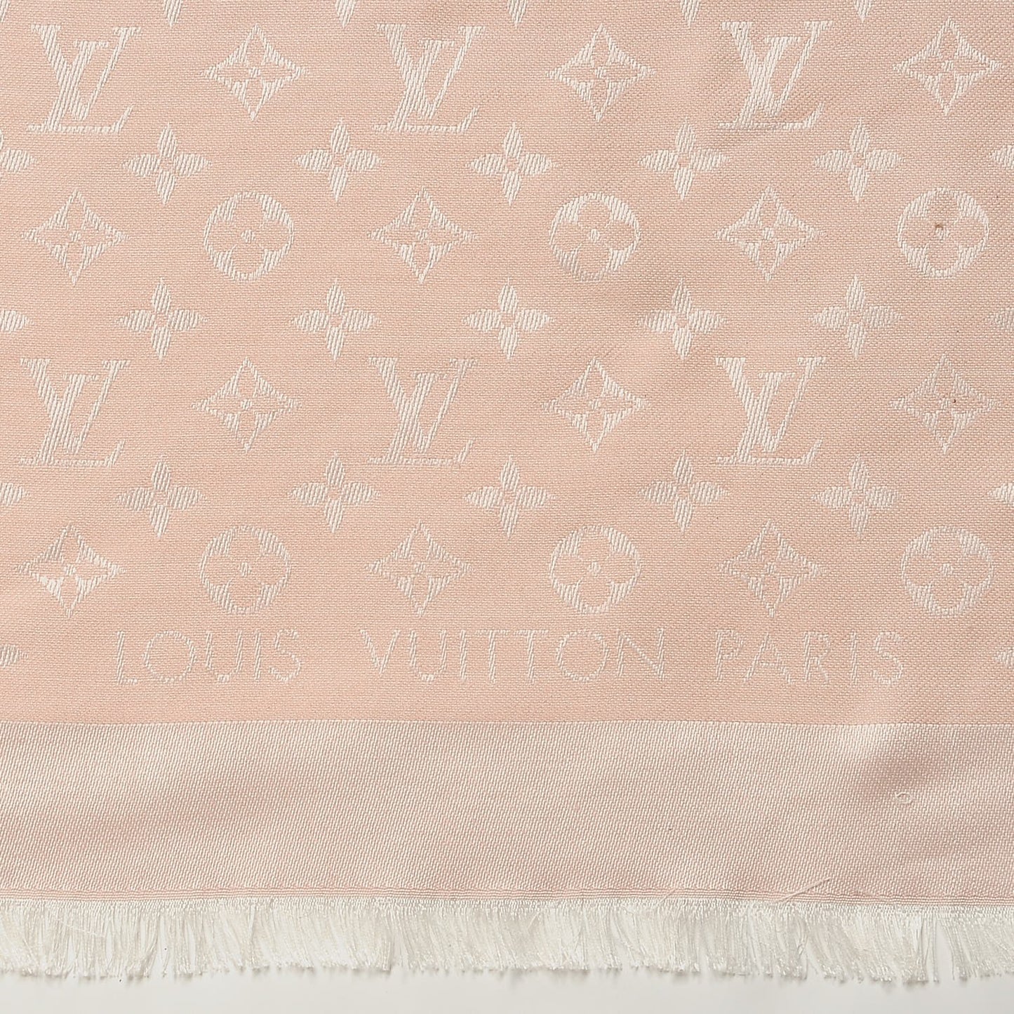 Silk Wool Monogram Denim Shawl Pink