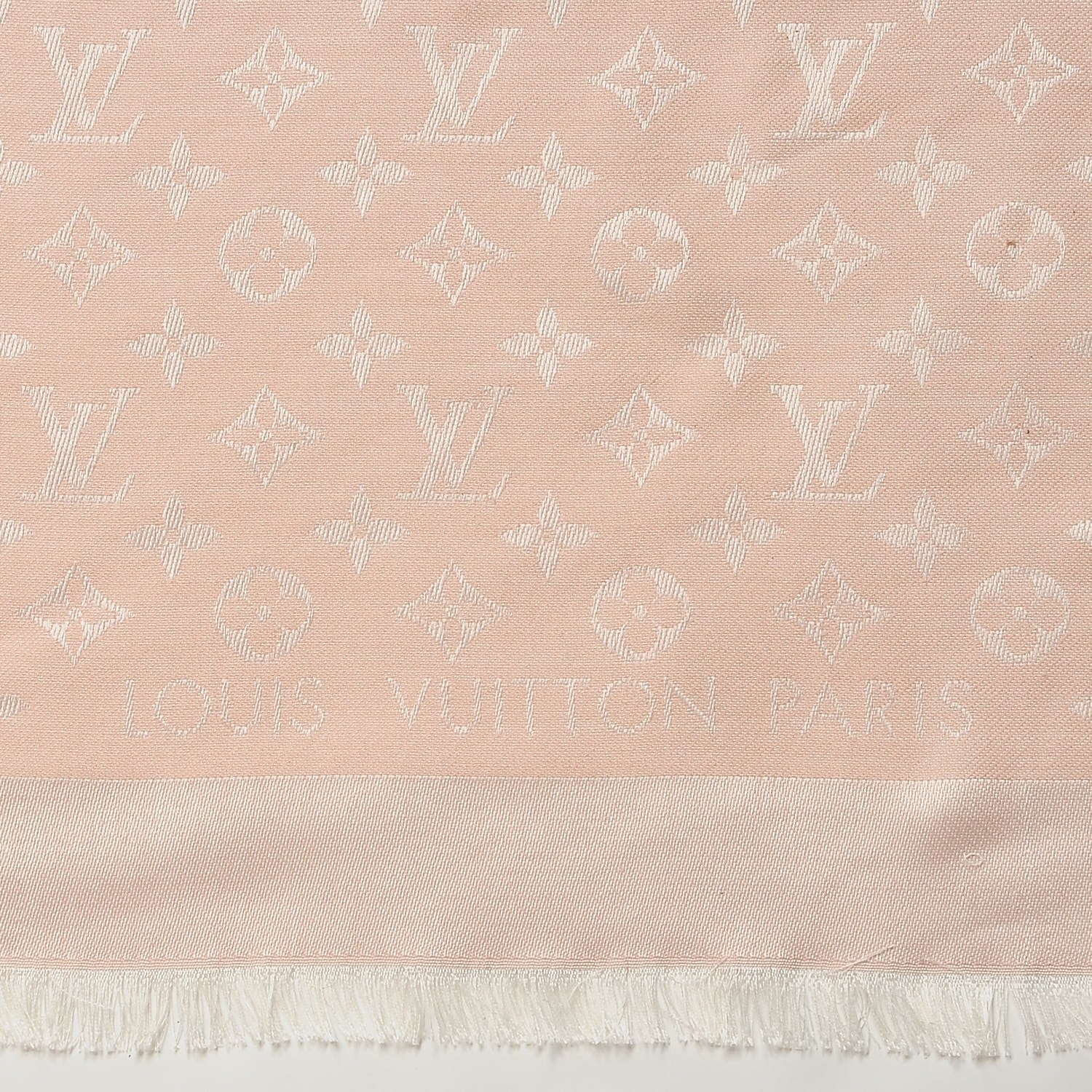 Louis Vuitton Silk Wool Monogram Denim Shawl Pink 3 of 4