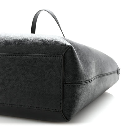 Burberry Grainy Calfskin Haymarket Check Small Reversible Tote Black 9 of 9