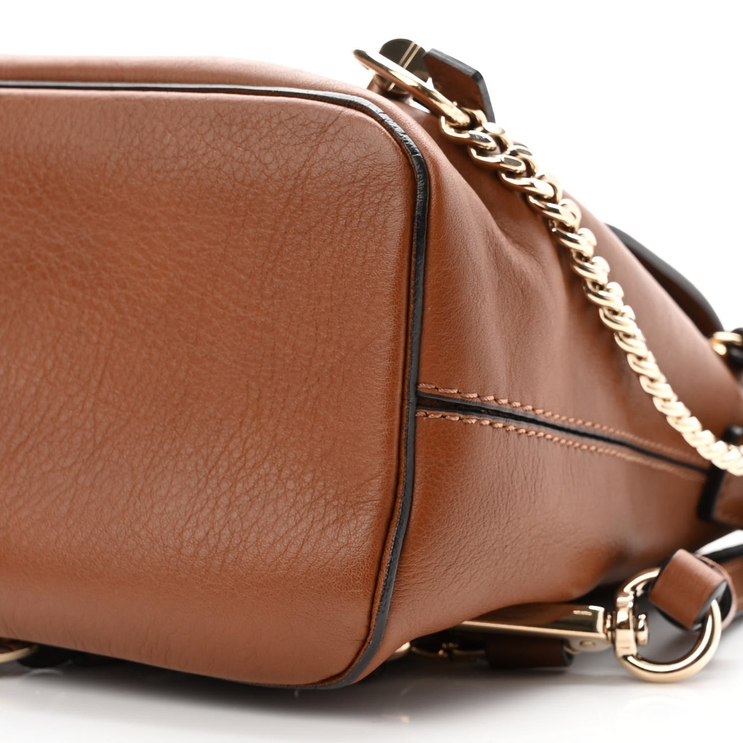 Suede Calfskin Small Faye Backpack Tobacco