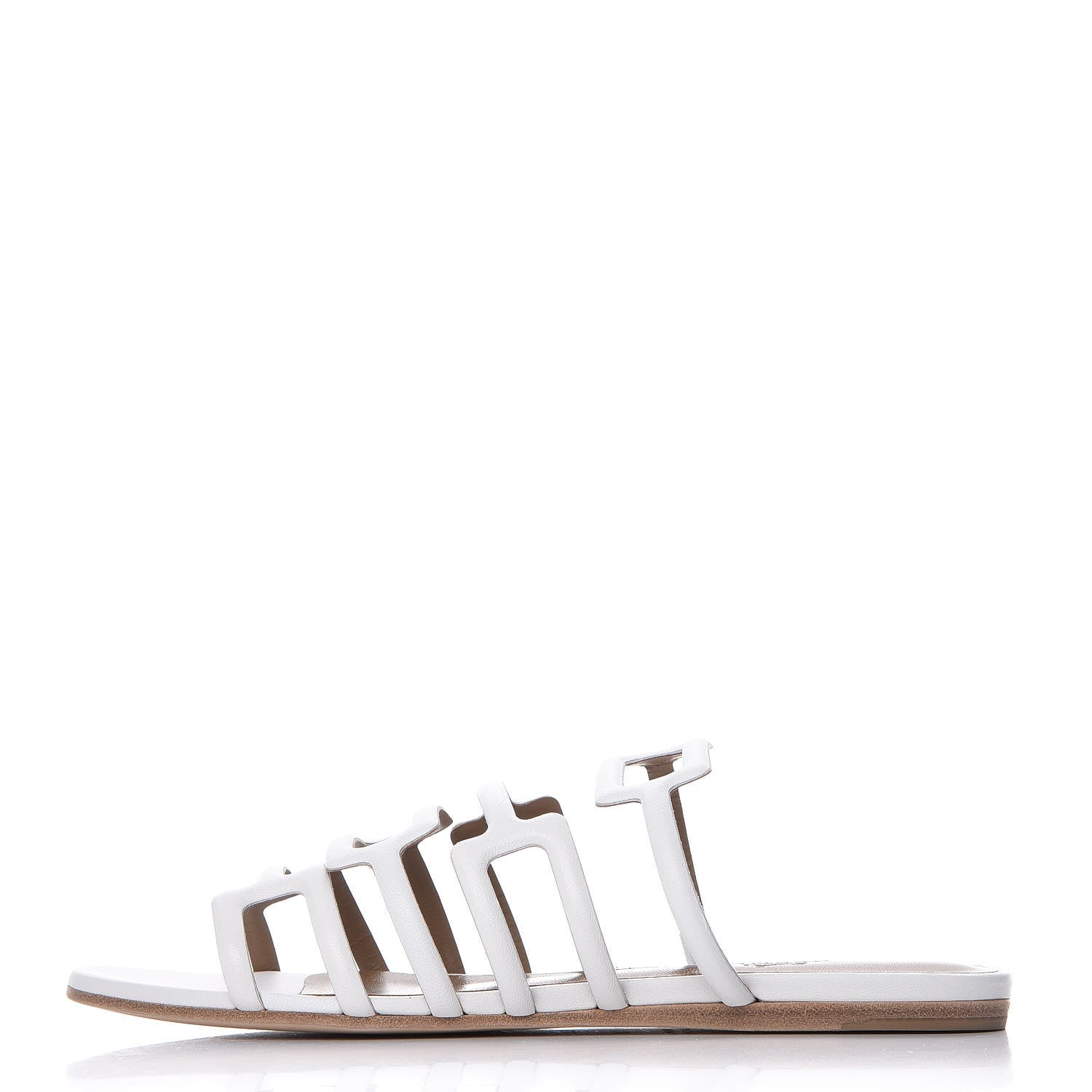 Hermes Nappa Calfskin Olympe Sandals 36 Blanc White 1 of 9