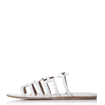 Hermes Nappa Calfskin Olympe Sandals 36 Blanc White 1 of 9