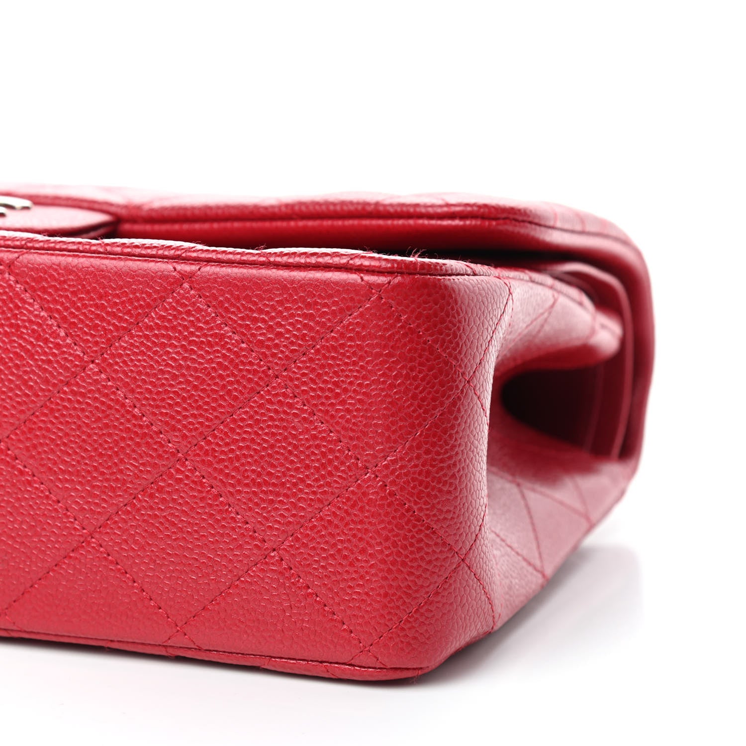 Chanel Caviar Quilted Jumbo Double Flap Red 9 of 10