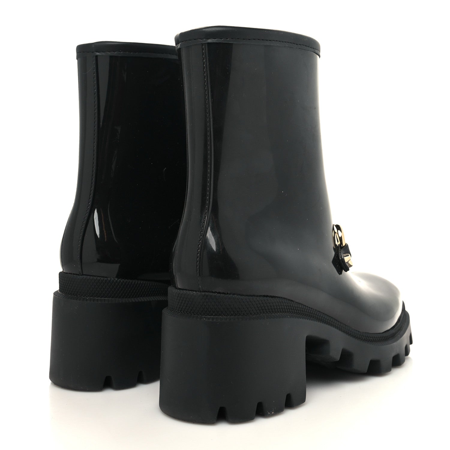 Gucci Rubber Womens Horsebit Ankle Boots 36 Black 4 of 8