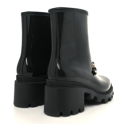 Gucci Rubber Womens Horsebit Ankle Boots 36 Black 4 of 8