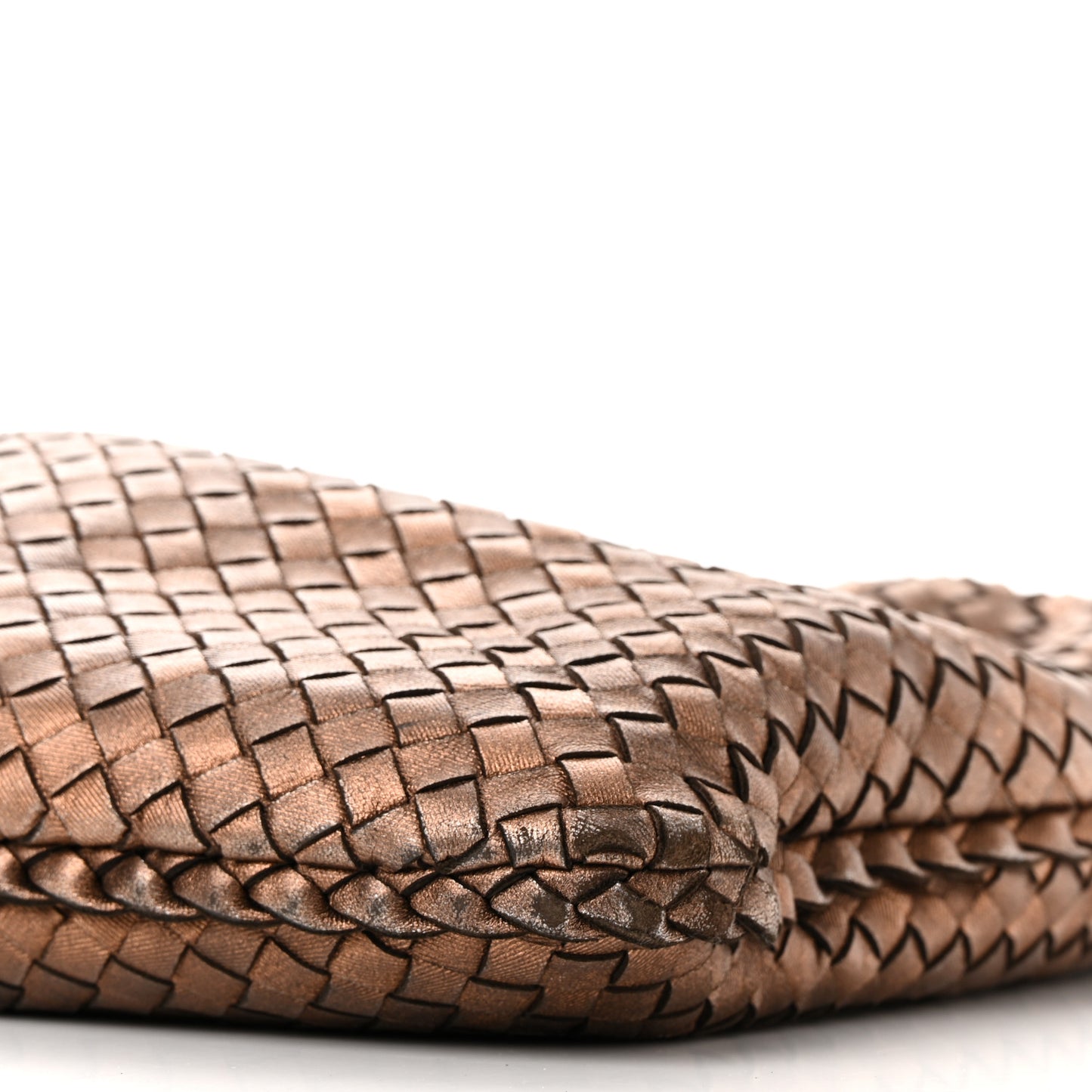Metallic Nappa Intrecciato Large Veneta Hobo Copper