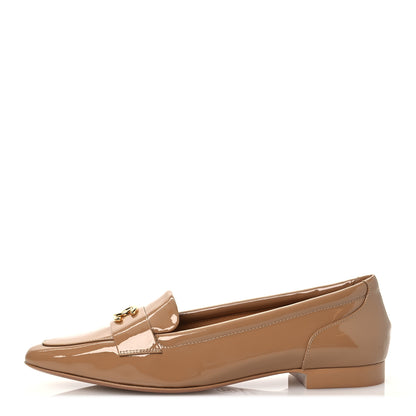 Chanel Patent Calfskin CC Loafers 36.5 Brown 1 of 10