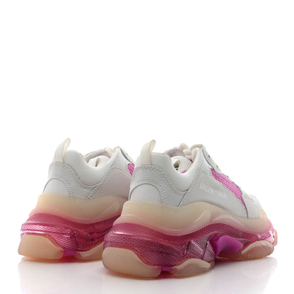 Balenciaga Fabric Mesh Clear Sole Womens Triple S Sneakers 37 White Pink 4 of 8