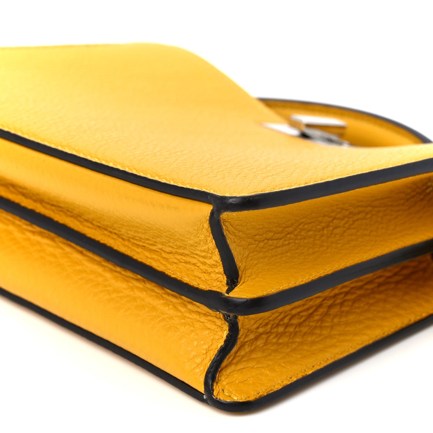 Fendi Cuoio Romano Vitello Cover Bi-Color Peekaboo I See U X Cross Satchel Sunflower Stone Mimosa 11 of 11