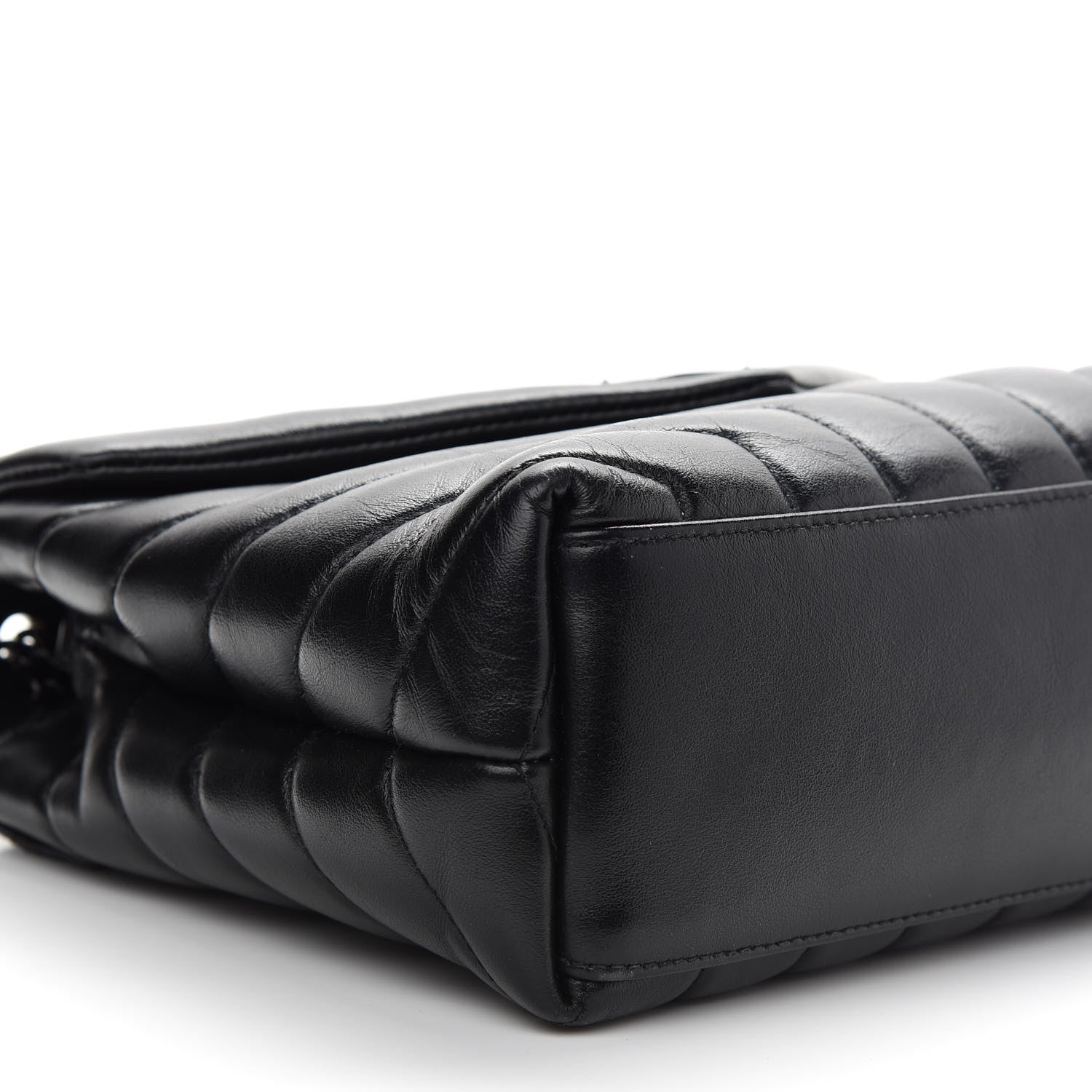 Saint Laurent Calfskin Y Quilted Monogram Small Loulou Chain Satchel Black 8 of 9