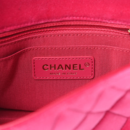 Chanel Velvet Quilted Mini Square Pearl Crush Flap Fuchsia 6 of 13