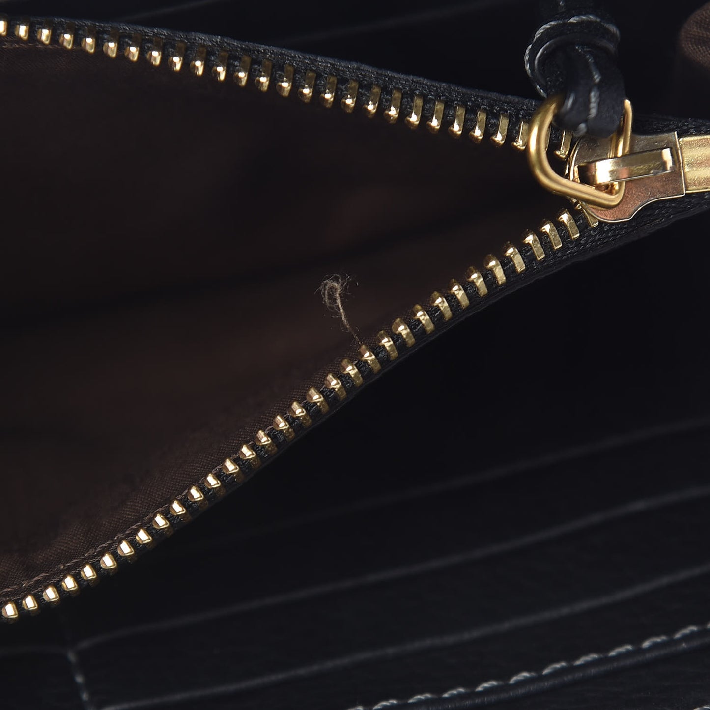 Grained Calfskin Marcie Long Zip Around Wallet Black
