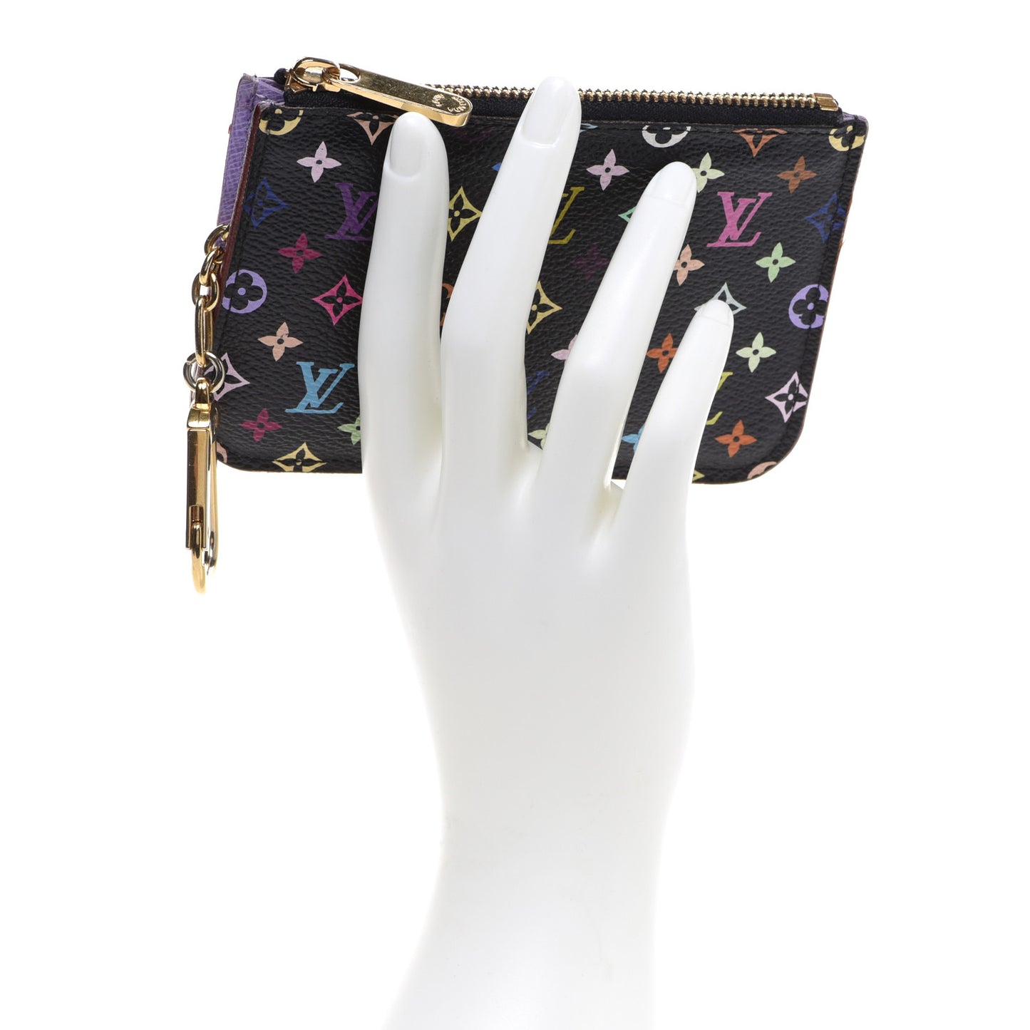 Monogram Multicolor Key Pouch Black Violet