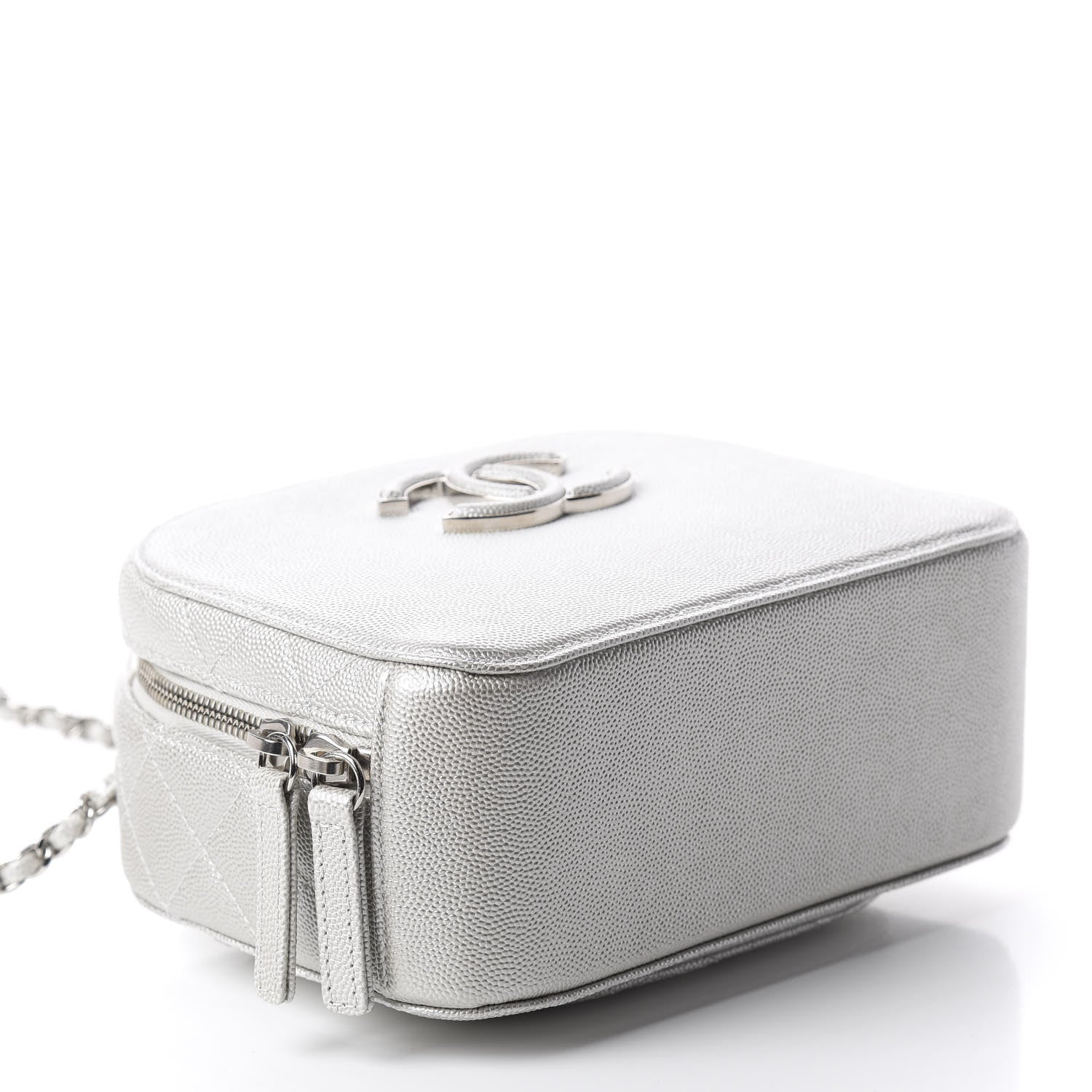 Chanel Metallic Caviar Small Coco Curve Vanity Bag Silver 3 of 9