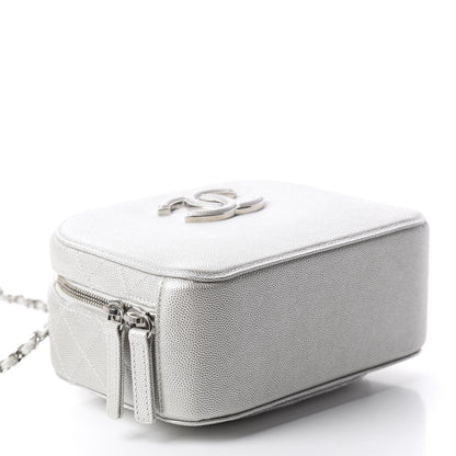Chanel Metallic Caviar Small Coco Curve Vanity Bag Silver 3 of 9