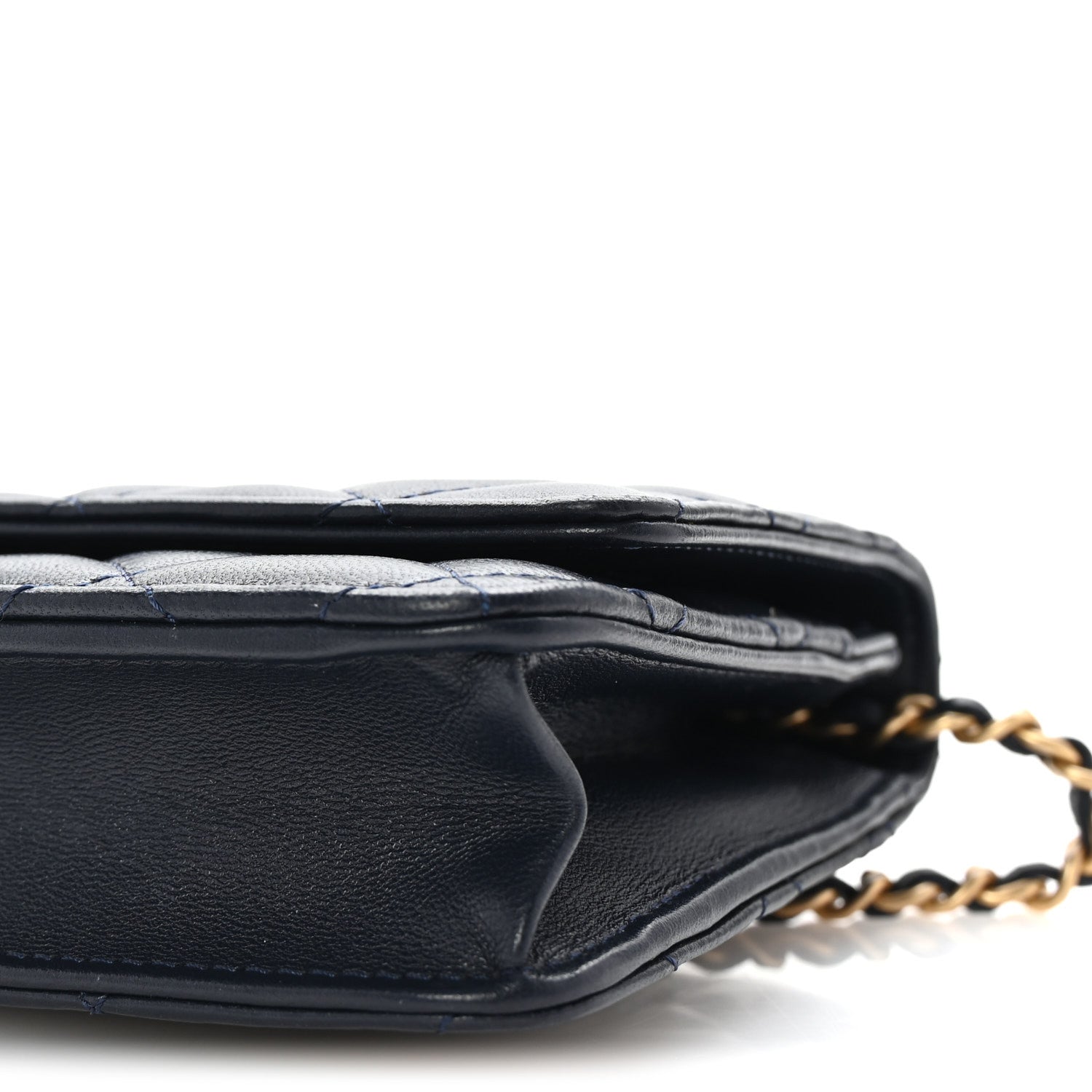 Chanel Lambskin Quilted Pearl Crush Wallet on Chain WOC Navy 11 of 11
