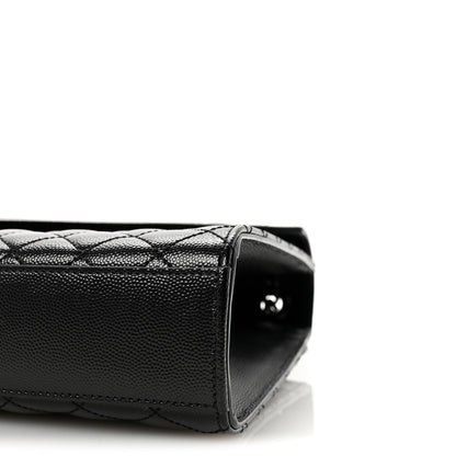 Saint Laurent Grain De Poudre Textured Mixed Matelasse Large Triquilt Monogram Monochrome Satchel Black 9 of 9
