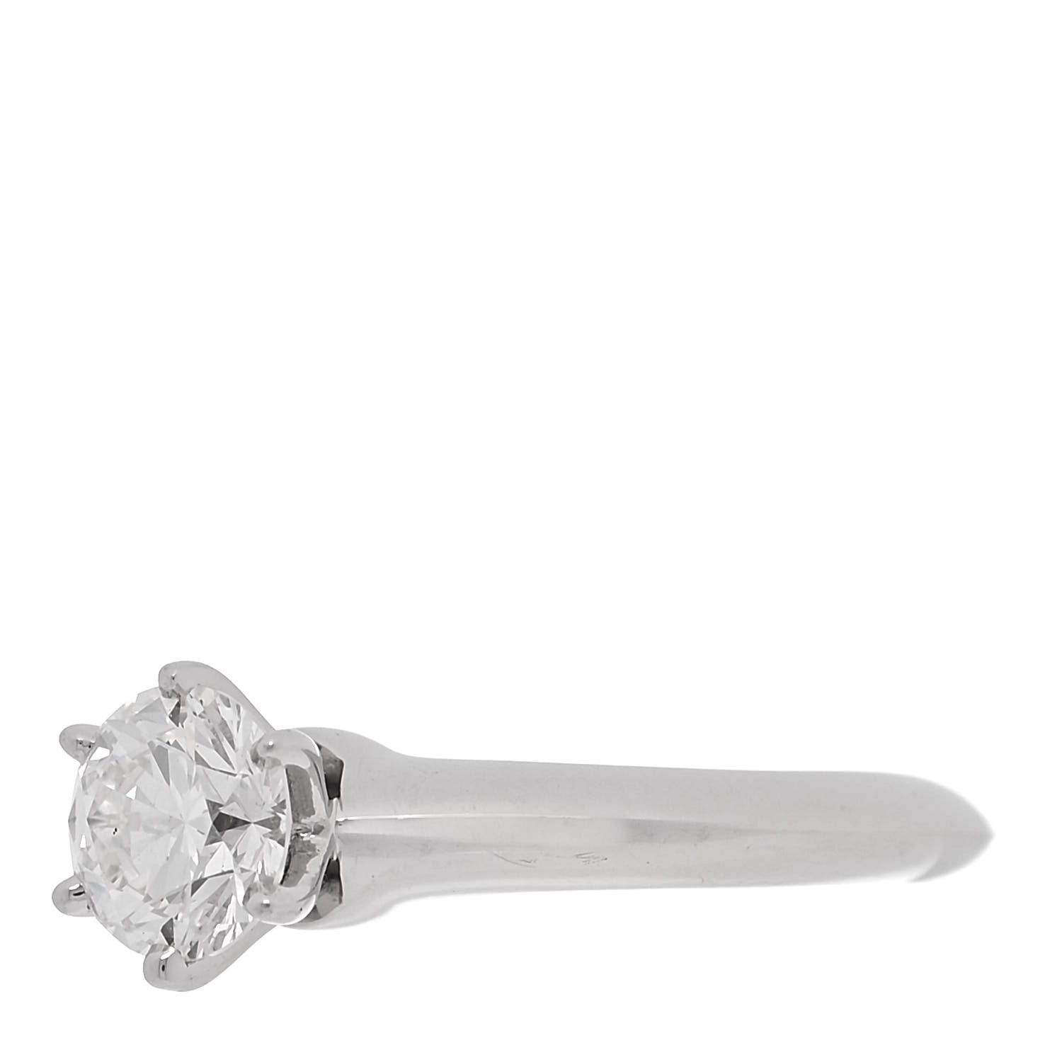 Tiffany Platinum Diamond .81ct Solitaire Engagement Ring 46 3.75 4 of 7