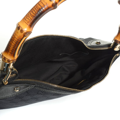Gucci Monogram Bamboo Medium Top Handle Bag Black 5 of 7