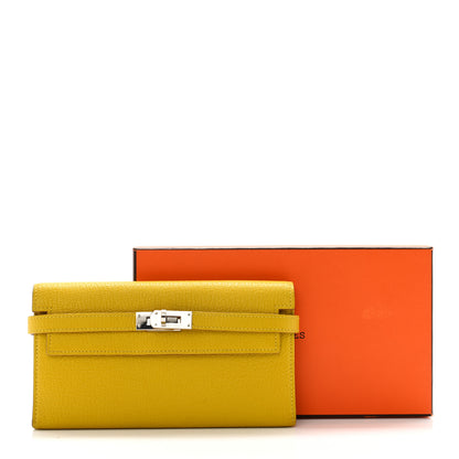 Hermes Chevre Mysore Kelly Tri-Fold Wallet Cumin 13 of 13