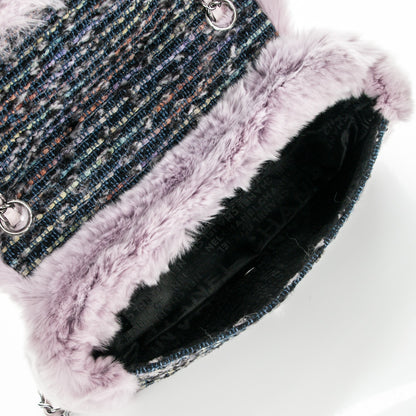 Chanel Rabbit Fur Tweed Lizard Small Fantasy Flap Lilac 5 of 7