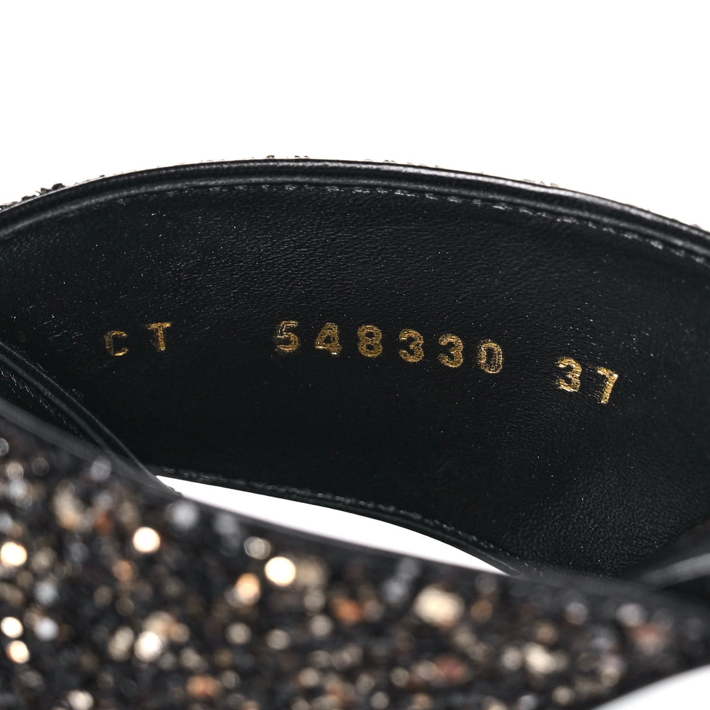 Glitter LouLou 70 Mule Sandals 37 Black Gold