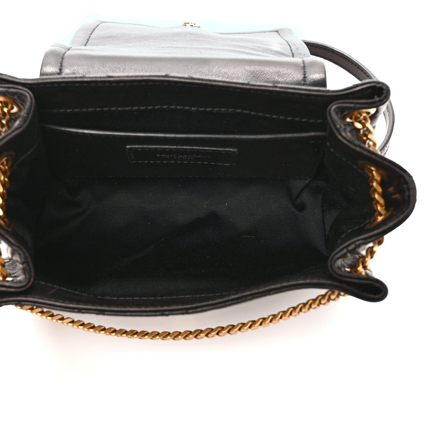 Lambskin Quilted Monogram Mini Nolita Black