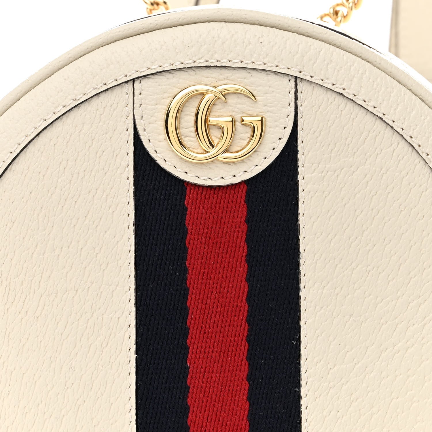 Gucci Textured Calfskin Web Mini Ophidia Round Backpack Mystic White 8 of 10