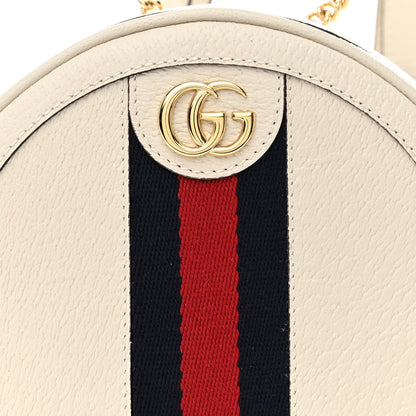 Gucci Textured Calfskin Web Mini Ophidia Round Backpack Mystic White 8 of 10