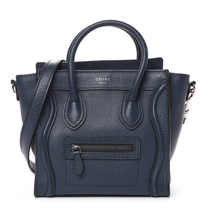 Celine Drummed Calfskin Nano Luggage Orage 1 of 11