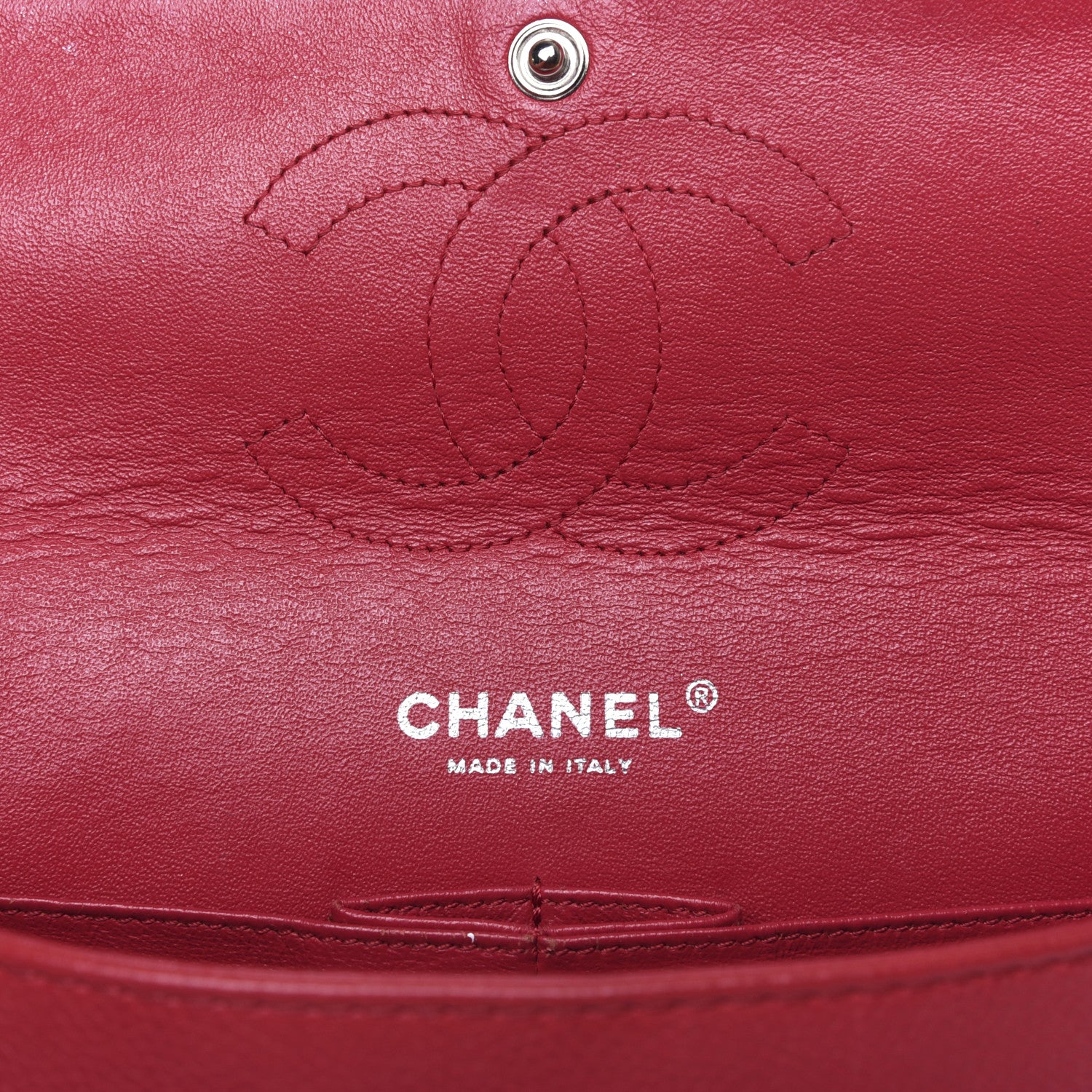 Chanel Washed Caviar Quilted Medium Double Flap Red 8 of 11
