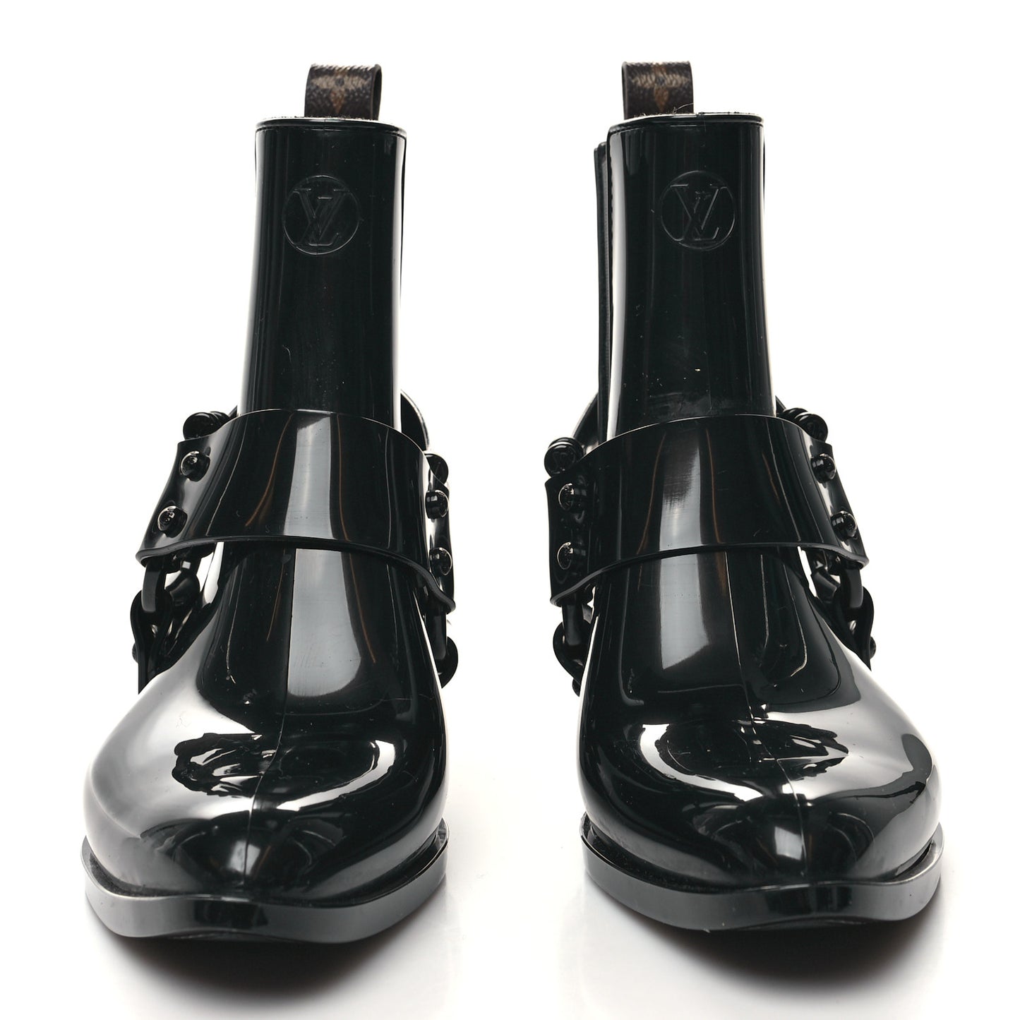 Rubber Monogram Rhapsody Ankle Boots 36 Black