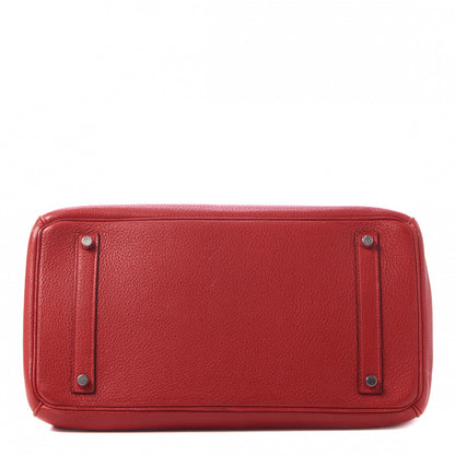 Hermes Taurillon Clemence Birkin 30 Rouge Casaque 5 of 30