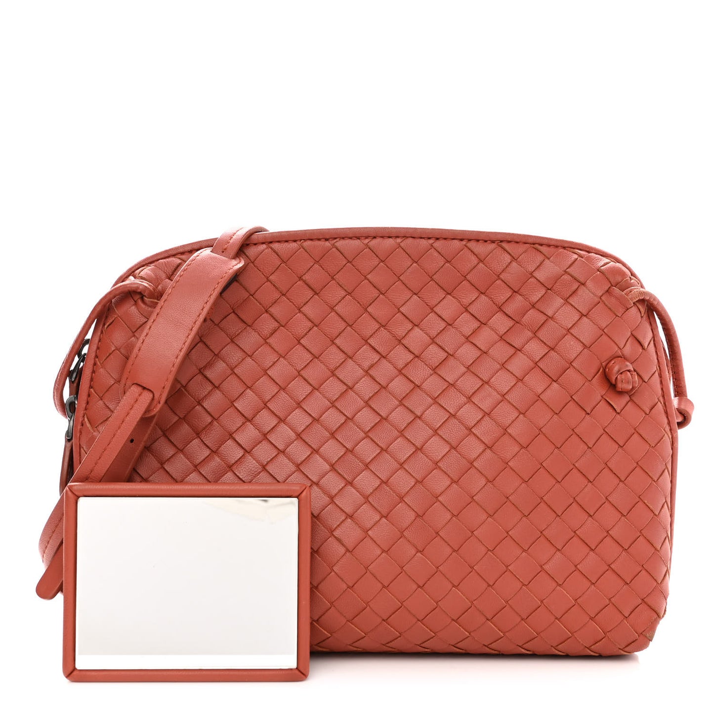 Nappa Intrecciato Nodini Crossbody Messenger Red