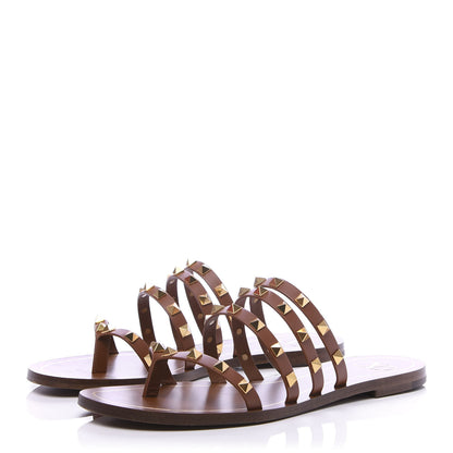 Valentino Garavani Calfskin Rockstud Flair Flat Thong Sandals 40 Selleria 3 of 8