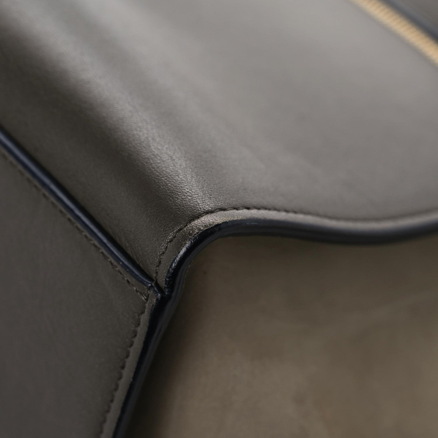 Celine Crocodile Embossed Calfskin Suede Medium Trapeze Taupe 9 of 19