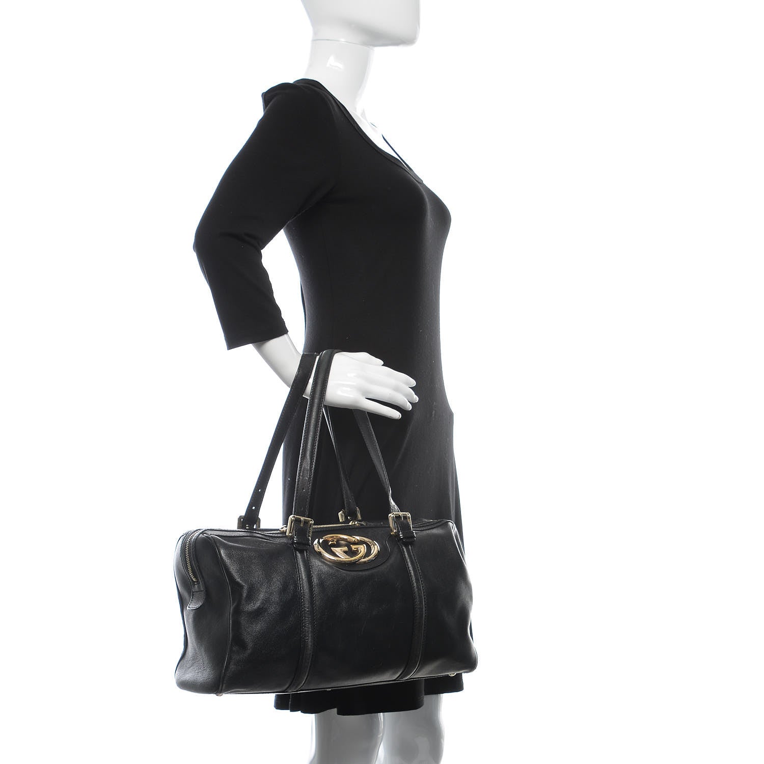 Gucci Calfskin Medium Britt Boston Black 2 of 25