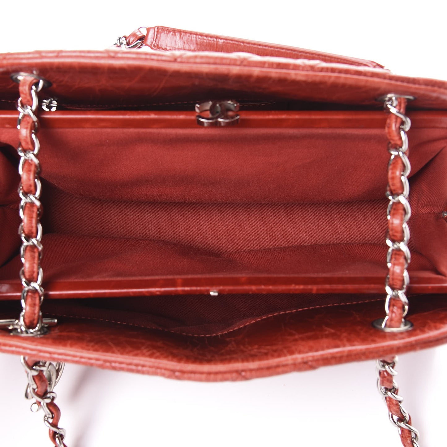 Glazed Calfskin Quilted Medium Just Mademoiselle Red