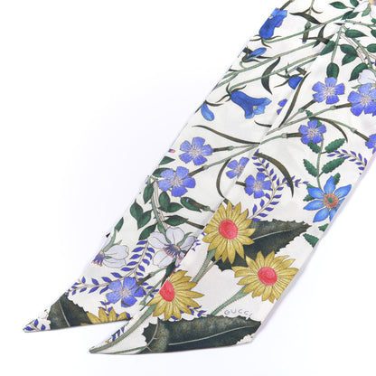 Gucci Silk Floral Neck Bow Scarf Multicolor 3 of 3