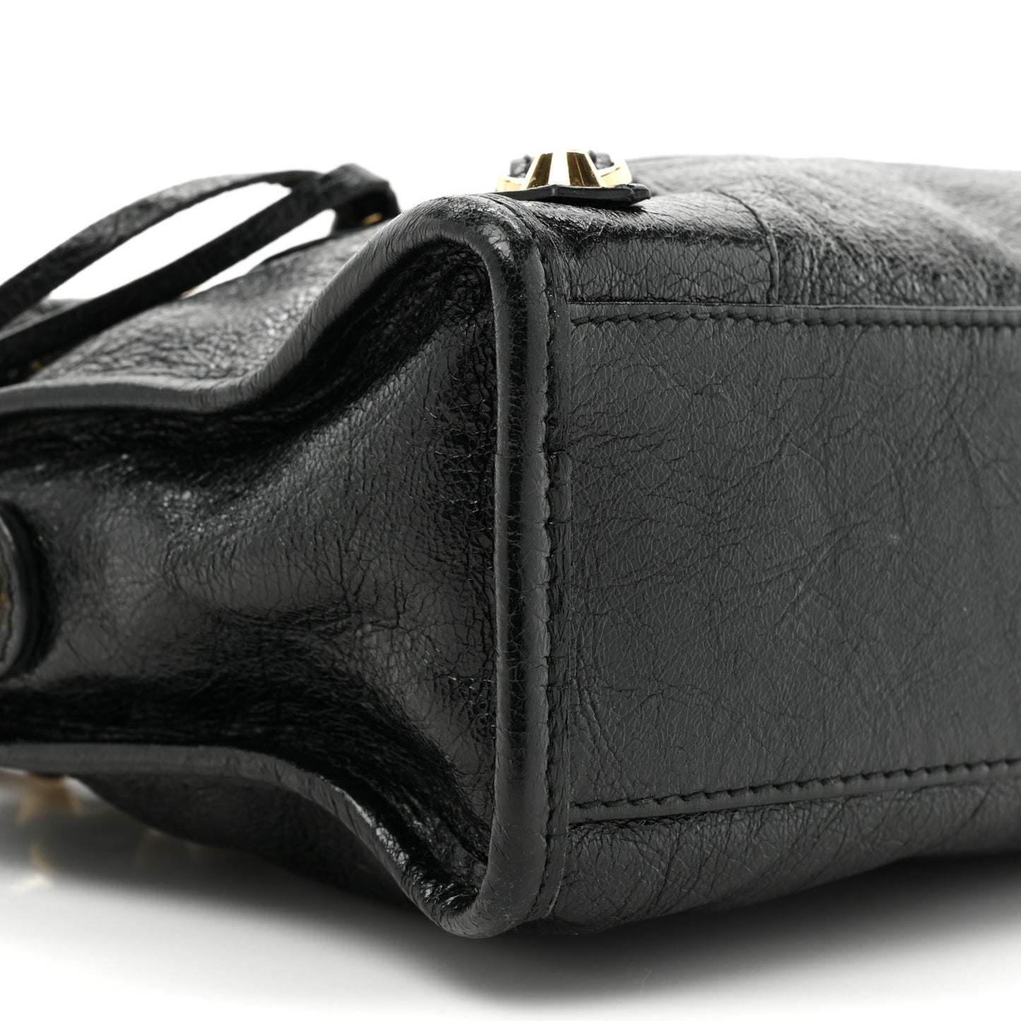 Agneau Classic Gold Hardware Mini City Black