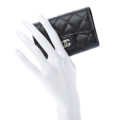 Chanel Caviar Quilted Classic 4 Key Holder Wallet Black 2 of 10