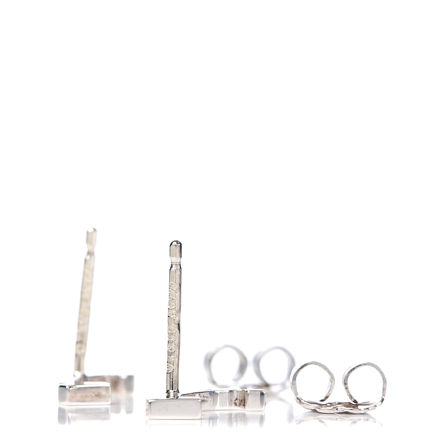 Sterling Silver T Smile Stud Earrings