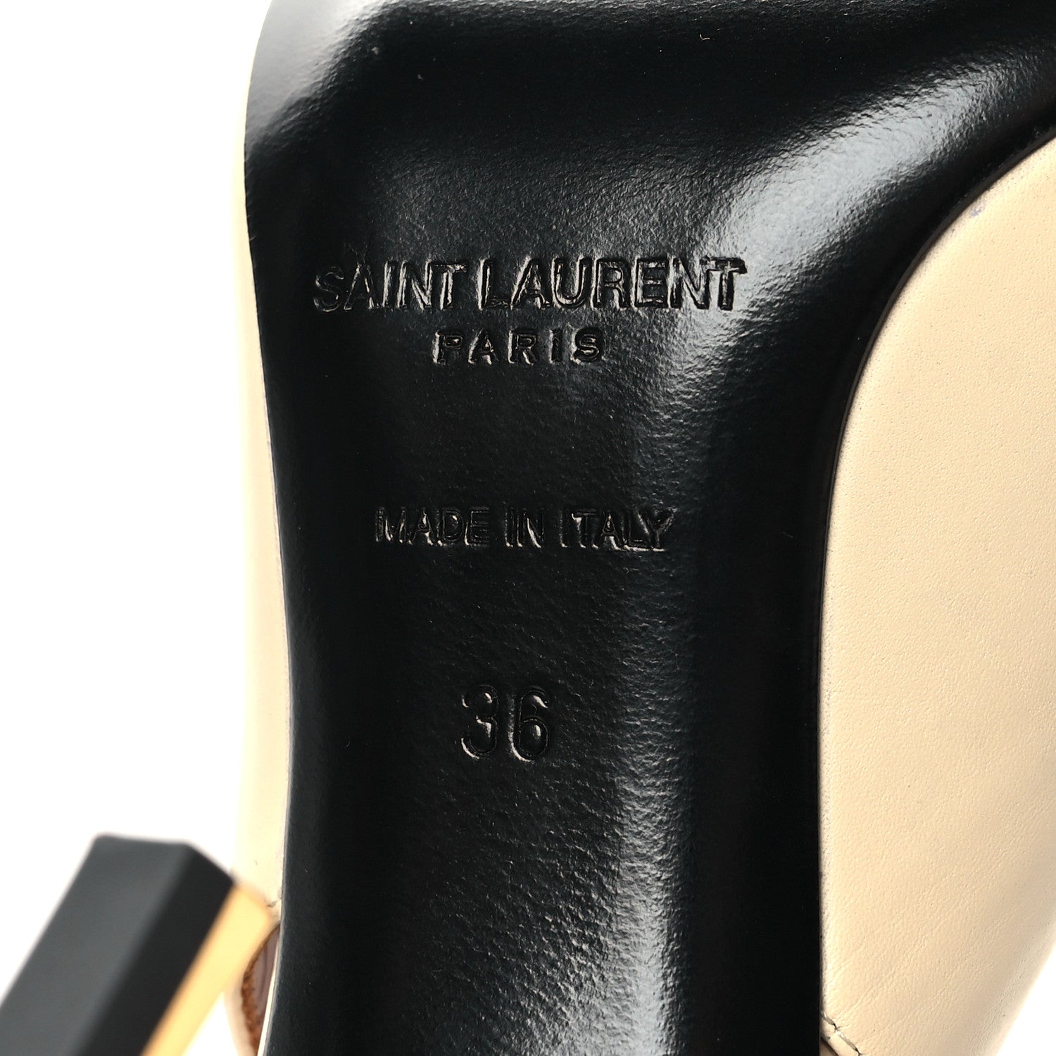Saint Laurent Calfskin Opyum 85 Slingback Pumps 36 Real Beige 7 of 10