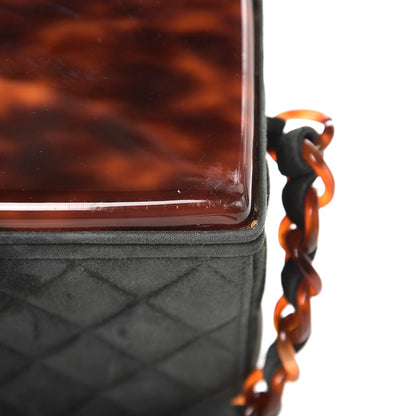 Chanel Suede Quilted Bekko Chain CC Box Clutch Green 13 of 15