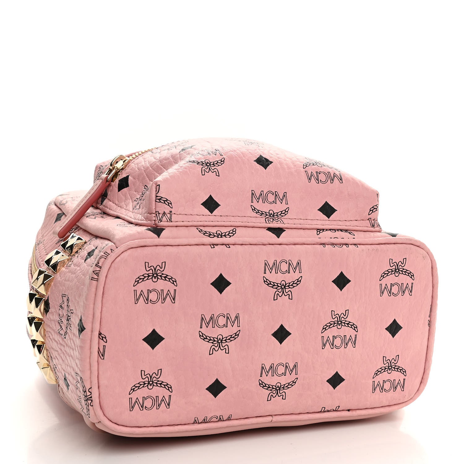 MCM Visetos Side Stud Mini Stark Backpack Pink 4 of 11