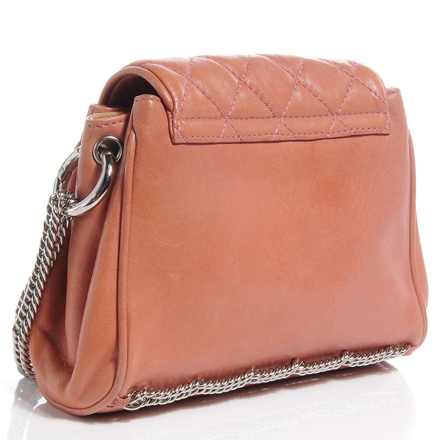 Lambskin CC Medium Accordion Flap Rose Pale